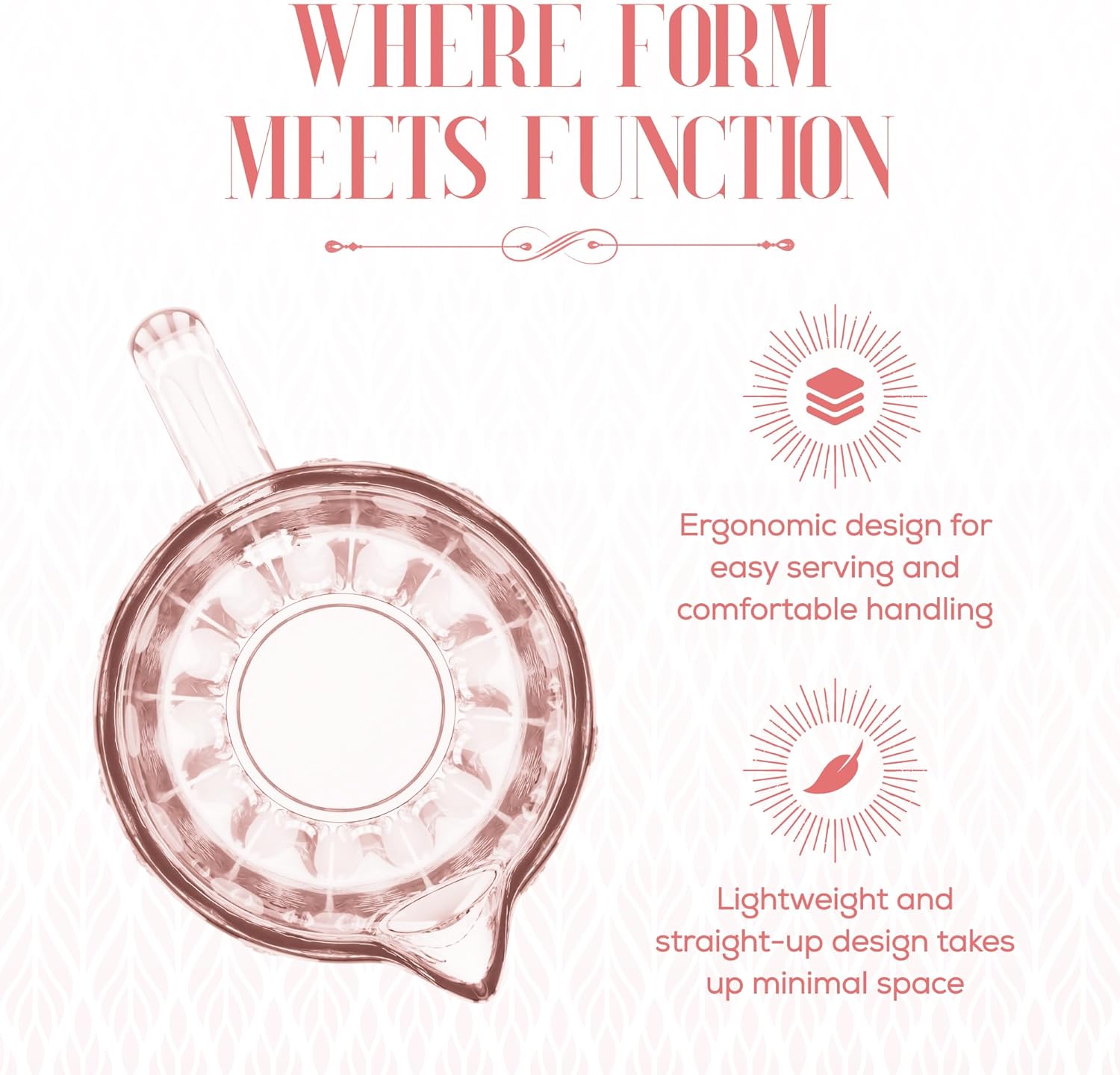 Vintage Glass Pitcher for Homemade Beverages | Classic Design for Water, Juice, Iced Tea & More